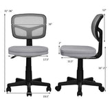 Armless Computer Chair with Height Adjustment and Breathable Mesh for Home Office-Gray