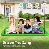 60 Inches Platform Tree Swing Outdoor with  2 Hanging Straps-Green