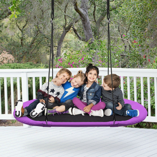 60 Inch Saucer Surf Outdoor Adjustable Swing Set-Purple