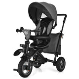 7-In-1 Baby Folding Tricycle Stroller with Rotatable Seat-Gray