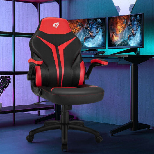 Height Adjustable Swivel High Back Gaming Chair Computer Office Chair-Red