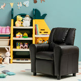 Children PU Leather Recliner Chair with Front Footrest-Brown