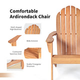 Acacia Wood Outdoor Adirondack Chair with Ergonomic Design-Natural