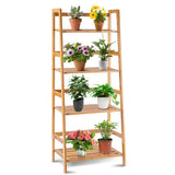 47.5 Inch 4-Tier Multifunctional Bamboo Bookcase Storage Stand Rack