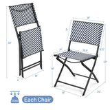 Set of 4 Patio Folding Rattan Dining Chairs for Camping and Garden