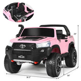 2*12V Licensed Toyota Hilux Ride On Truck Car 2-Seater 4WD with Remote Pink