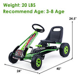 4 Wheels Kids Ride On Pedal Powered Bike Go Kart Racer Car Outdoor Play Toy-Green