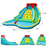 Inflatable Water Park Bounce House with Double Slide and Climbing Wall