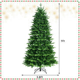 Realistic Pre-Lit Hinged Christmas Tree with Lights and Foot Switch-7'