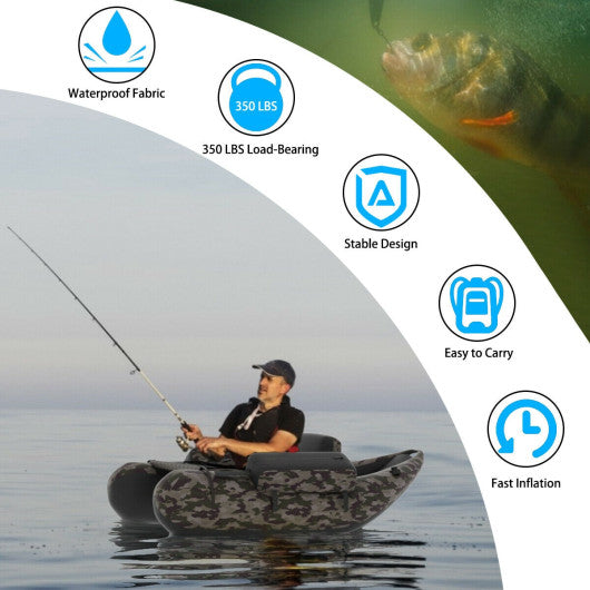 Inflatable Fishing Float with Adjustable Straps & Storage Pockets