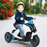 6V 3 Wheels Toddler Ride-On Electric Motorcycle with Music Horn-White