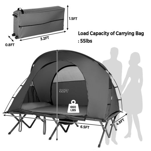 2-Person Outdoor Camping Tent with External Cover-Gray