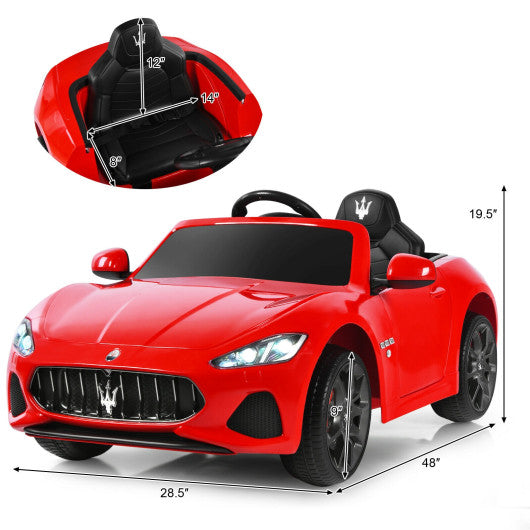 12V Kids Ride On Car Licensed Maserati GranCabrio with Remote Control-Red