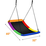 700lb Giant 60 Inch Skycurve Platform Tree Swing for Kids and Adults-Multicolor