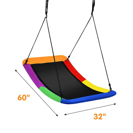 700lb Giant 60 Inch Skycurve Platform Tree Swing for Kids and Adults-Multicolor