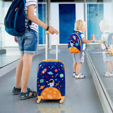 2PC Kids Luggage Set Rolling Suitcase & Backpack-Navy