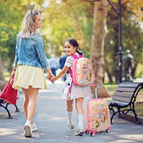 2PC Kids Luggage Set Rolling Suitcase & Backpack-Pink