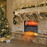 1400W Electric Fireplace Log Heater with Adjustable Flame Brightness-Black