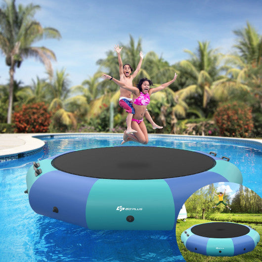 12 Feet Inflatable Splash Padded Water Bouncer Trampoline-Blue