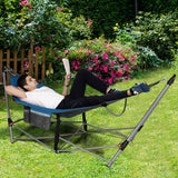 Portable Folding Hammock with Hammock Stand-Blue