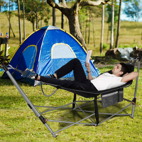 Portable Folding Hammock with Hammock Stand-Black