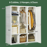 Foldable Closet Clothes Organizer with 12 Cubby Storage