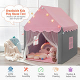 Kids Playhouse Tent with Star Lights and Mat-Pink