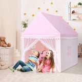 Kids Play Tent Large Playhouse Children Play Castle Fairy Tent Gift with Mat-Pink
