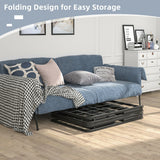 Twin/Full/Queen Size Foldable Metal Platform Bed with Tool-Free Assembly-Full Size