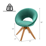 Swivel Accent Chair with Oversized Upholstered Seat for Home Office-Green