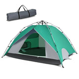 2-in-1 4 Person Instant Pop-up Waterproof Camping Tent-Green