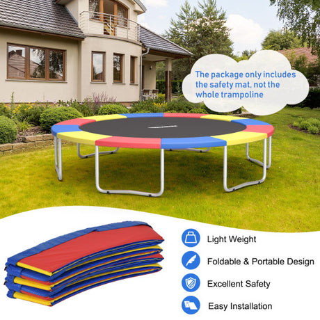 14 Feet Waterproof and Tear-Resistant Universal Trampoline Safety Pad Spring Cover-Multicolor
