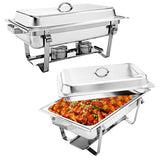 2 Packs Chafing 9 Quart Stainless Rectangular Chafer Buffet