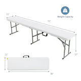 6 Feet Portable Picnic Folding Bench 550 lbs Limited with Carrying Handle