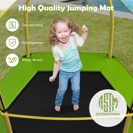 7 Feet Kids Recreational Bounce Jumper Trampoline-Green