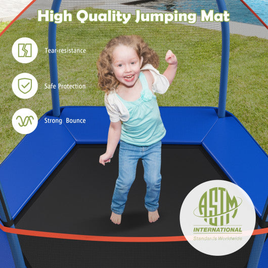 7 Feet Kids Recreational Bounce Jumper Trampoline-Blue