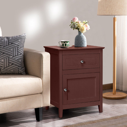 2-Tier Accent Table with Spacious Tabletop-Espresso