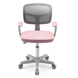 Adjustable Desk Chair with Auto Brake Casters for Kids-Pink