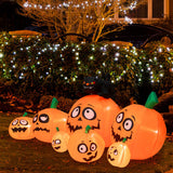 9.5 Feet Inflatable Pumpkin Combo Decoration with Black Cat and Built-in LED Lights