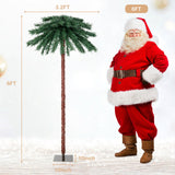 6 Feet Pre-Lit Artificial Tropical Christmas Palm Tree with 210 Multi-Color Lights