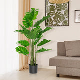 5 Feet Artificial Tree Faux Monstera Deliciosa Plant for Home Indoor and Outdoor