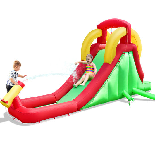 Inflatable Water Slide Bounce House with Climbing Wall and Jumper without Blower