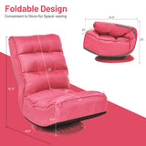 5-Position Folding Floor Gaming Chair-Pink