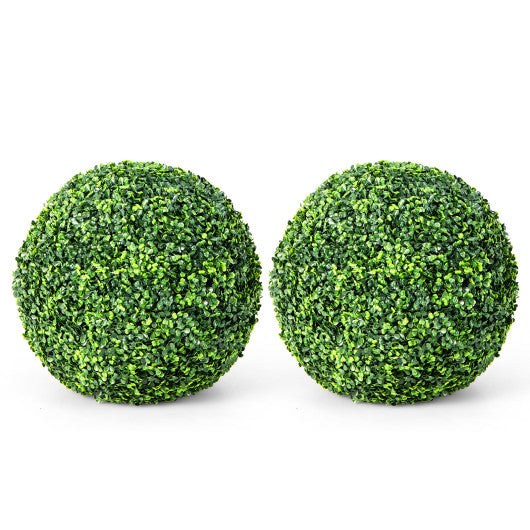 2 Pieces 19 Inch Artificial Topiary Balls Faux Boxwood Ball Plants