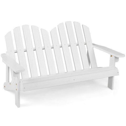 2 Person Adirondack Chair with High Backrest-White