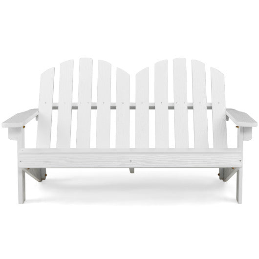 2 Person Adirondack Chair with High Backrest-White