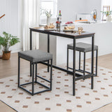 2 Pieces 24 Inch Bar Stools with Thick PVC Leather Cushion and Footrest-Gray