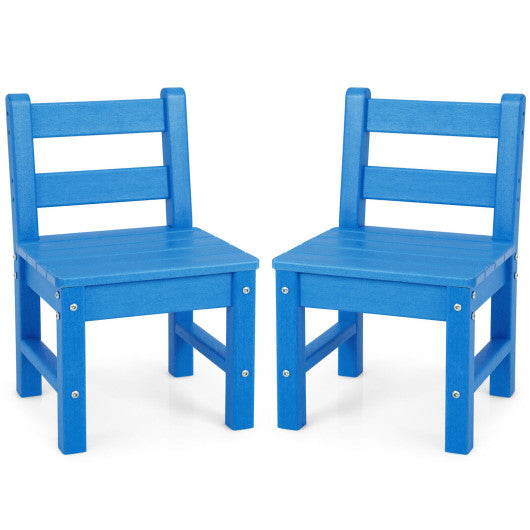 2 Pieces Kids Learning Chair set with Backrest-Blue