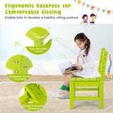 2 Pieces Kids Learning Chair set with Backrest-Green