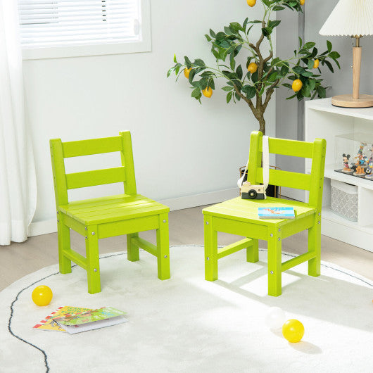 2 Pieces Kids Learning Chair set with Backrest-Green